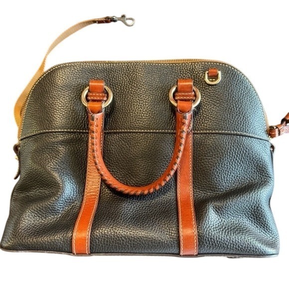 Dooney & Bourke Black and Brown Leather Satchel - Picture 3 of 13